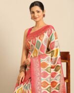Women Zari Woven Saree with Contrast Border - Image 3