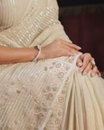 Women Embroidered Saree with Contrast Border - Image 2