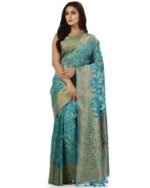 Women Paithani Woven Saree with Unstitched Blouse Piece